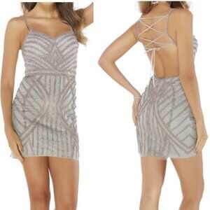 Alyce Paris Cocktail Homecoming Mini Dress Tulle with Rhinestones Size 12